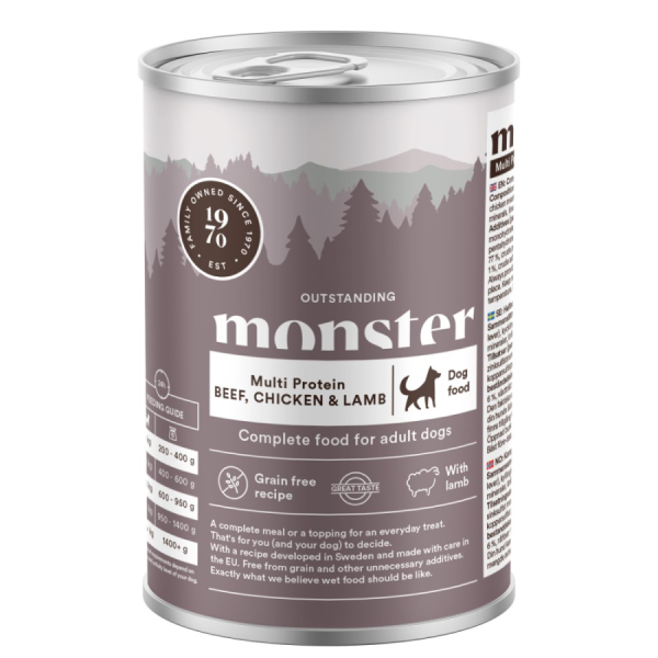 Monster Dog Multi Beef/Chick/Lamb Burk 400g