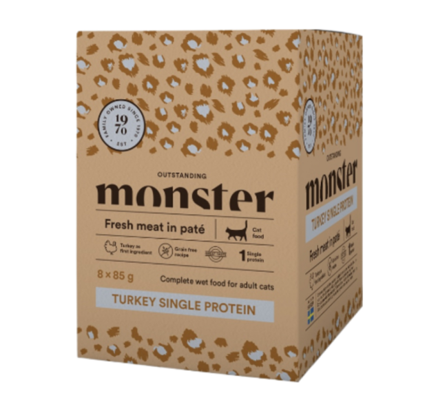 Monster Cat Pouches Adult Turkey 85g