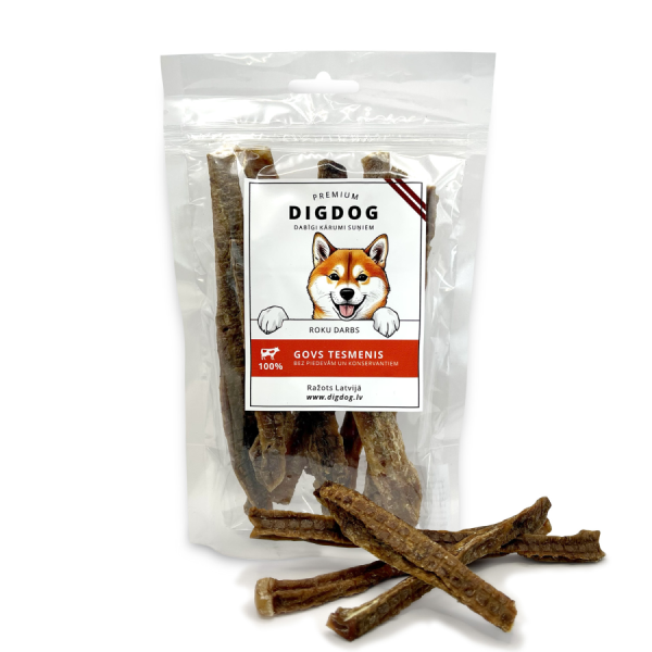 DIGDOG Liellopa tesmenis - strēmelītes 50 g
