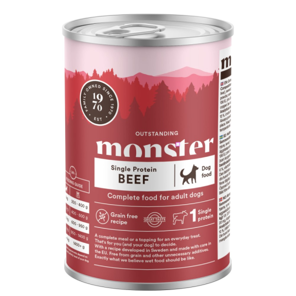 Monster Dog Adult Single Protein Beef 400g