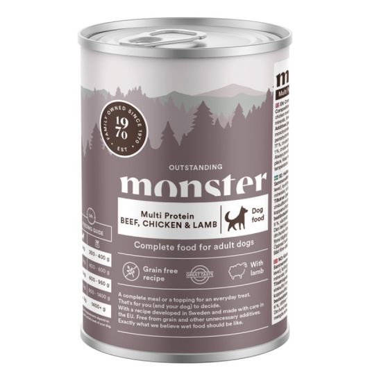 Monster Dog Multi Beef/Chick/Lamb Burk 400g