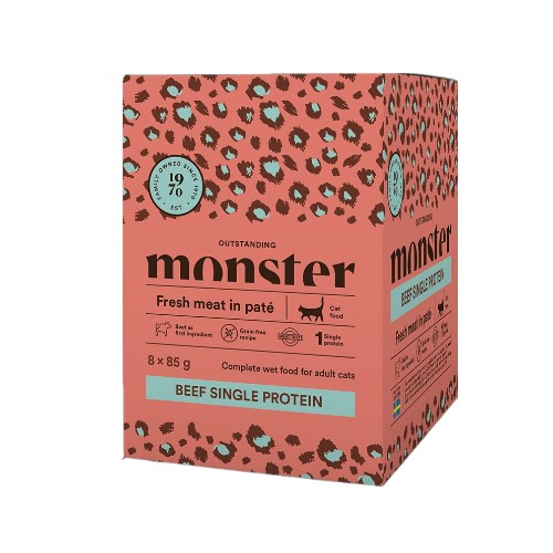 Monster Cat Pouches Adult Beef 85g