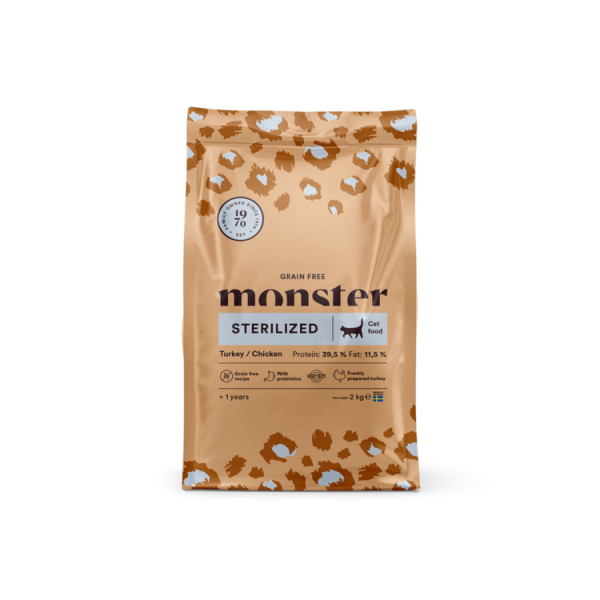 Monster Cat Grain Free Sterilized Turkey/Chicken 2kg