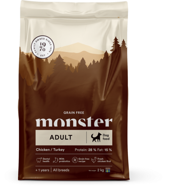 Monster Dog Grain Free Adult Chicken/Turkey 2kg
