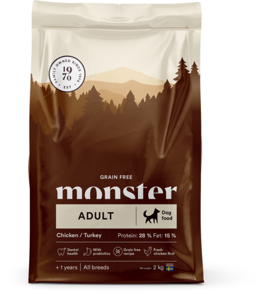 Monster Dog Grain Free Adult Chicken/Turkey 2kg
