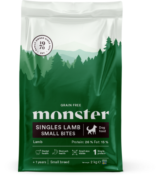Monster Dog Grain Free Singles Lamb Small Bites 2kg