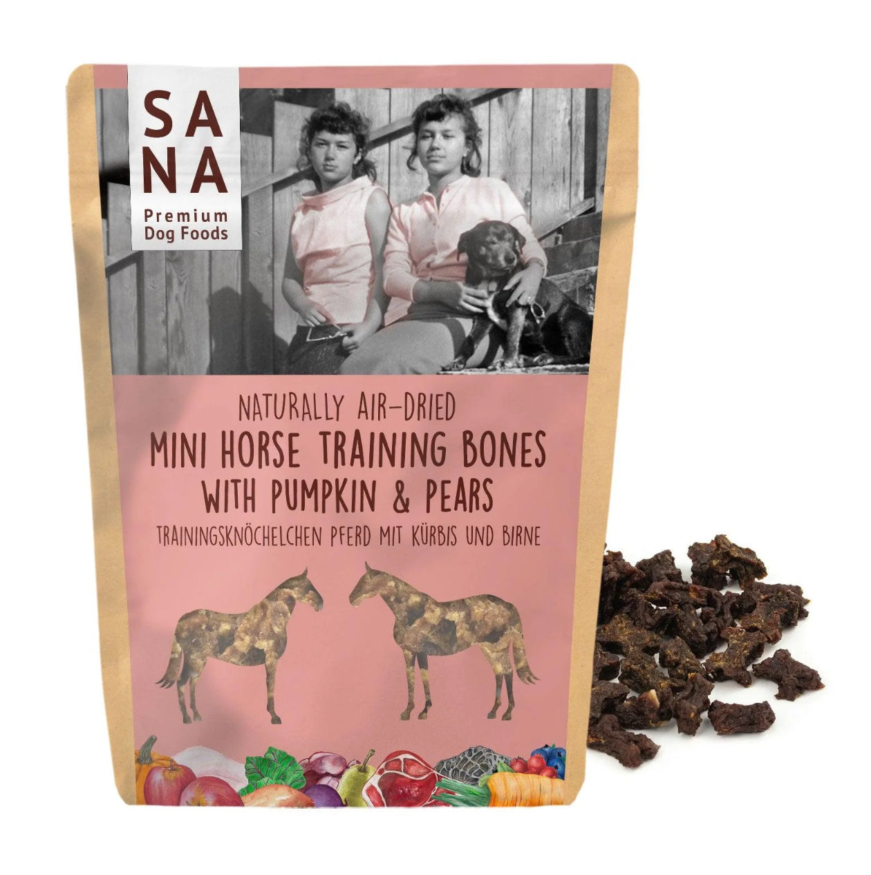 SANADOG Mini zirgu treniņu kauliņi ar ķirbi un saldo kartupeli (100g)