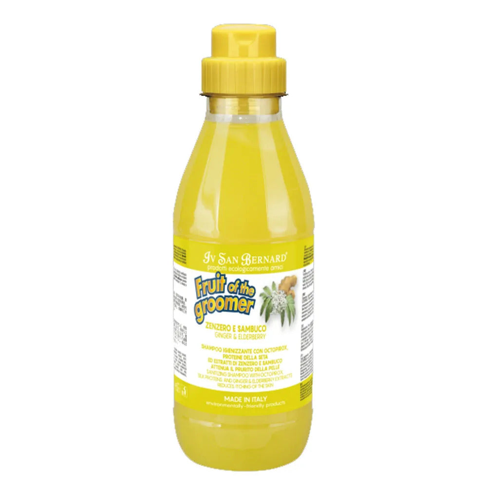 Iv San Bernard Ginger & Elderberry Shampoo, 500 ml - nodrošina antibakteriālo iedarbību un samazina ādas niezi, novērš blaugznu rašanos