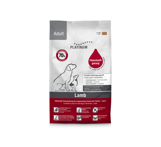 Platinum Pilnvērtīga sausā barība Lamb + Rice (ar jēra gaļu un rīsiem) pieaugušiem suņiem. 5 kg