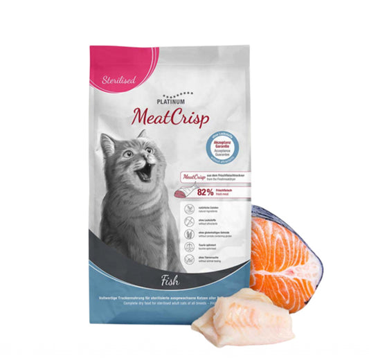 PLATINIUM MeatCrisp Kaķiem pieaugušiem Zivs 1.5kg